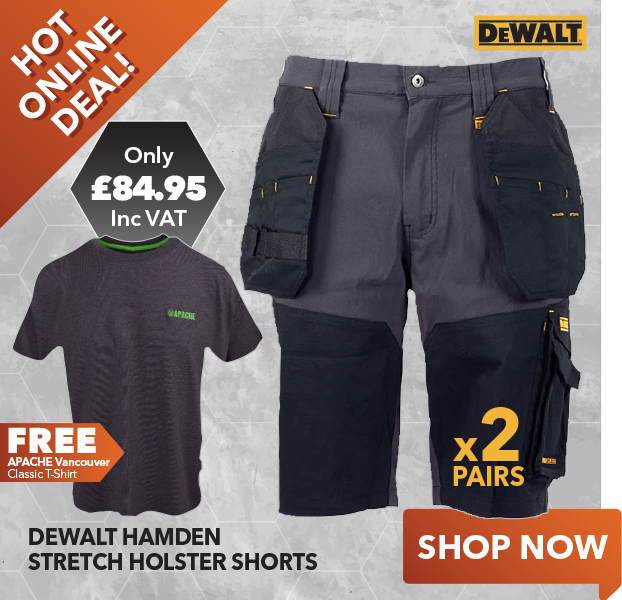 DeWalt Hamden Stretch Holster Shorts - x2 Pairs - HOT ONLINE DEAL